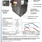 Ficha técnica e vista explodida — Chiller para Refrigeração de Tochas RS 100