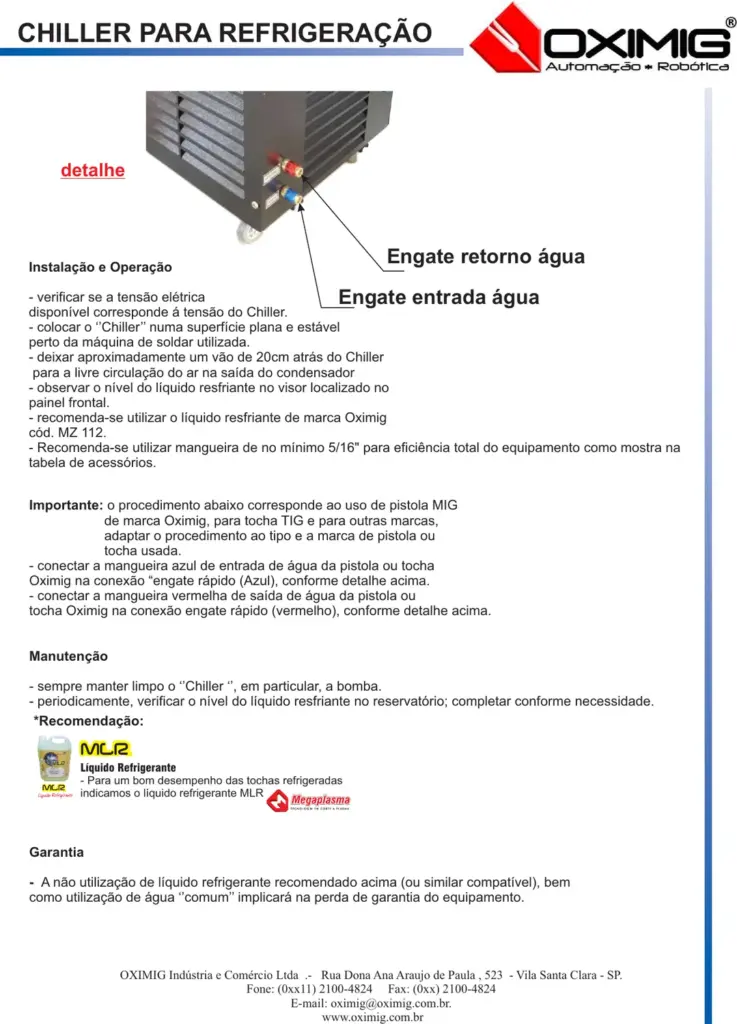Ficha técnica Chiller para Refrigeração de Tochas RS 100 — página 2