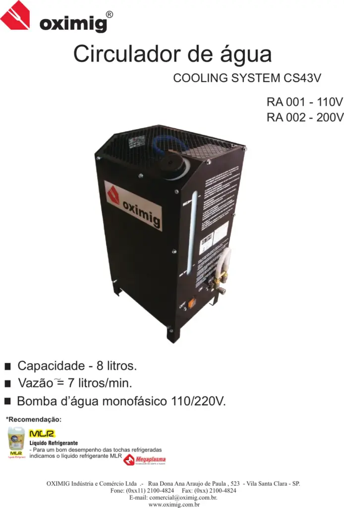 Ficha técnica Circulador de Água CS43V