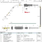 Ficha técnica e vista explodida — Tocha MIG/MAG PLUS 40