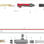 Vista explodida — Tocha MIG/MAG PLUS 502W