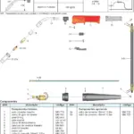 Ficha técnica e vista explodida — Tocha MIG/MAG SBME 116