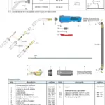 Ficha técnica e vista explodida — Tocha MIG/MAG SBME 135