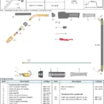 Ficha técnica e vista explodida — Tocha MIG/MAG SBME 206