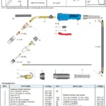 Ficha técnica e vista explodida — Tocha MIG/MAG SBME 235