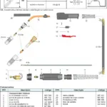 Ficha técnica e vista explodida — Tocha MIG/MAG SBME 470