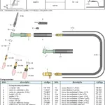 Ficha técnica e vista explodida — Tocha TIG HW 26 US / F-US