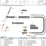 Ficha técnica e vista explodida — Tocha TIG TN 12/12F