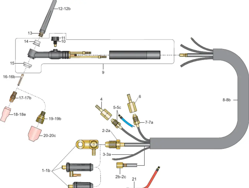 Tocha TIG TW 21 V — Oximig