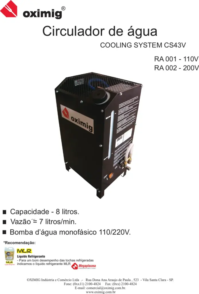 Ficha técnica Unidade de Refrigeração Cooler